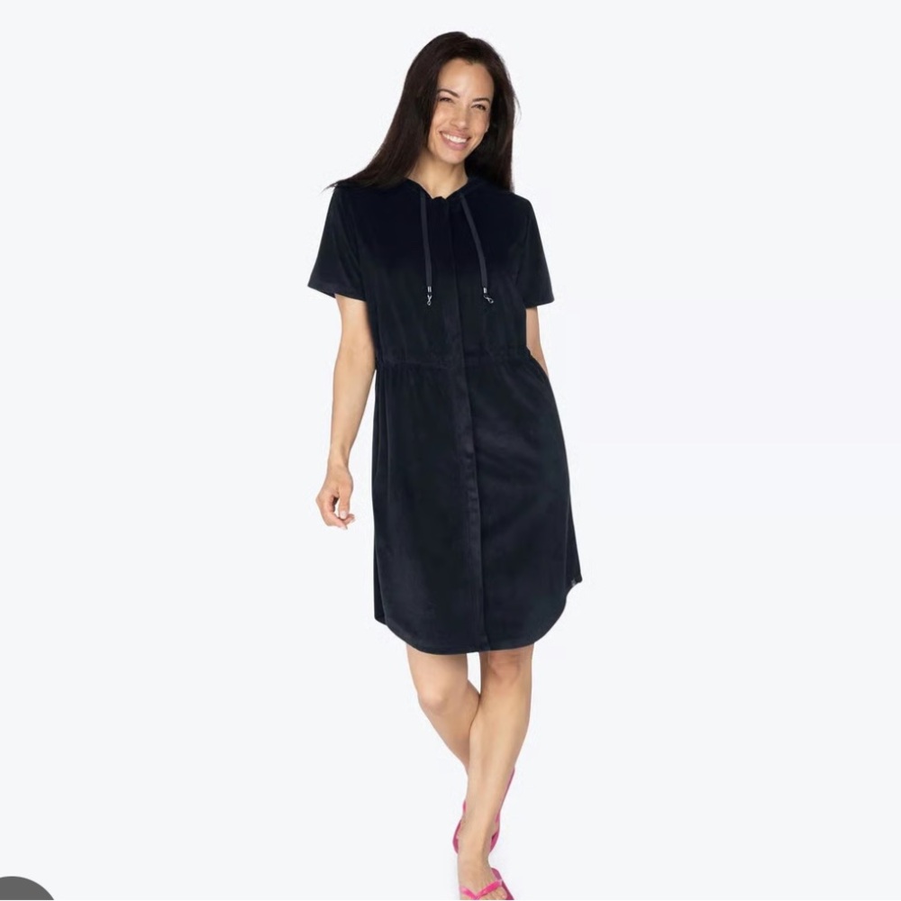Lug Terry Lounge Coverup in Black